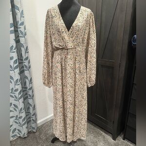 SHEIN Multicolor Floral Long Sleeve Dress